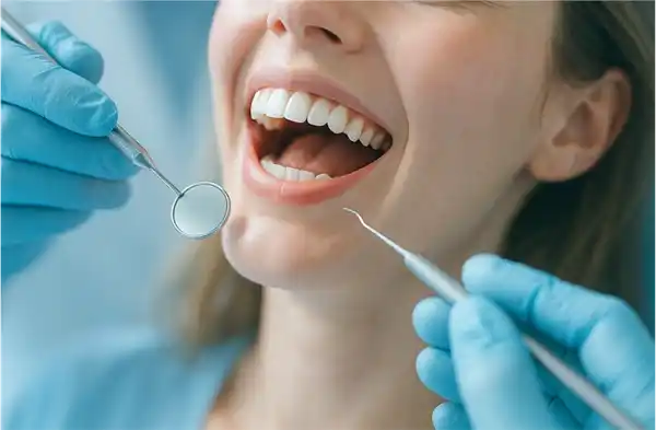 Patient During Dental Checkup Smiling patient receiving routine dental care at Dr. Rahul Atara’s clinic – Best General Dentistry in Nagpur