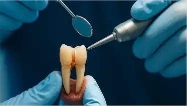 Dental surgery image showing tooth splitting for advanced root canal treatment at KinSmile Nagpur